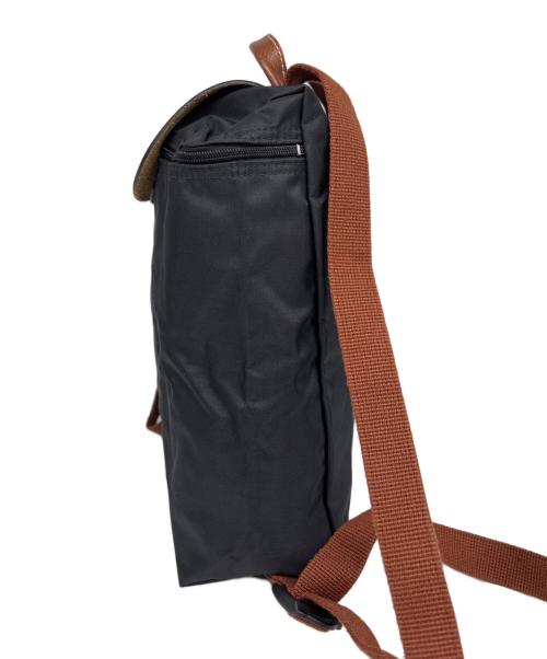LONGCHAMP（ロンシャン）LONGCHAMP (ロンシャン) ナイロンリュック ブラック×ブラウンの古着・服飾アイテム