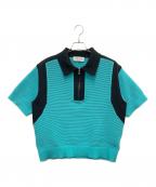 CULLNIクルニ）の古着「ニットポロシャツ」｜ブルー