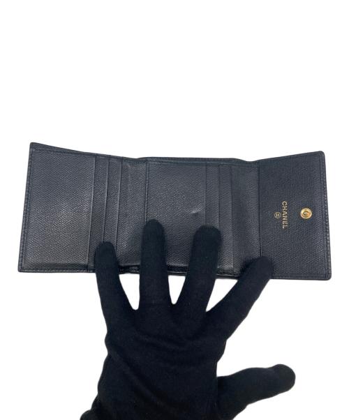 CHANEL（シャネル）CHANEL (シャネル) 3つ折り財布 ブラックの古着・服飾アイテム
