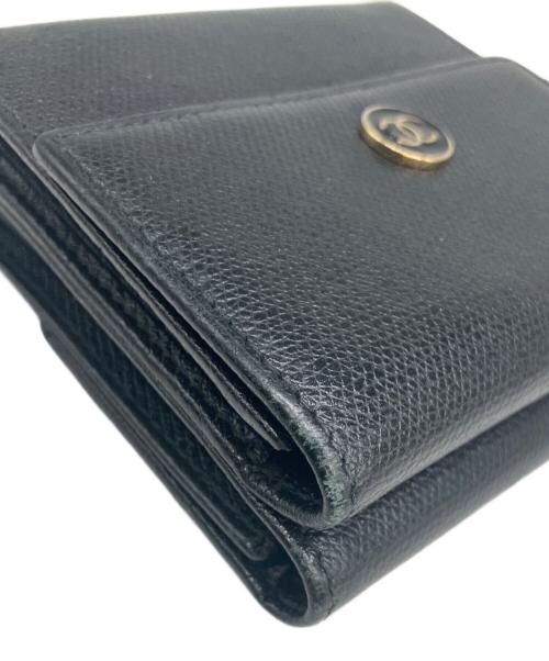 CHANEL（シャネル）CHANEL (シャネル) 3つ折り財布 ブラックの古着・服飾アイテム