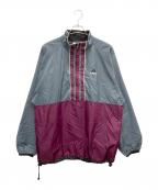 adidasアディダス）の古着「ハーフジップナイロンプルオーバー」｜グレー×パープル