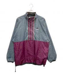 adidas（アディダス）の古着「ハーフジップナイロンプルオーバー」｜グレー×パープル