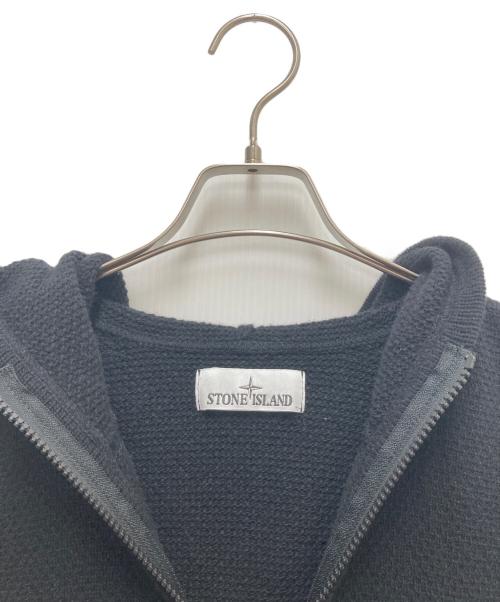 STONE ISLAND（ストーンアイランド）STONE ISLAND (ストーンアイランド) ラムウールフード付きジップセーター ブラック サイズ:XLの古着・服飾アイテム