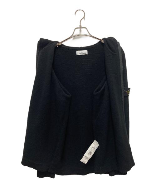 STONE ISLAND（ストーンアイランド）STONE ISLAND (ストーンアイランド) ラムウールフード付きジップセーター ブラック サイズ:XLの古着・服飾アイテム