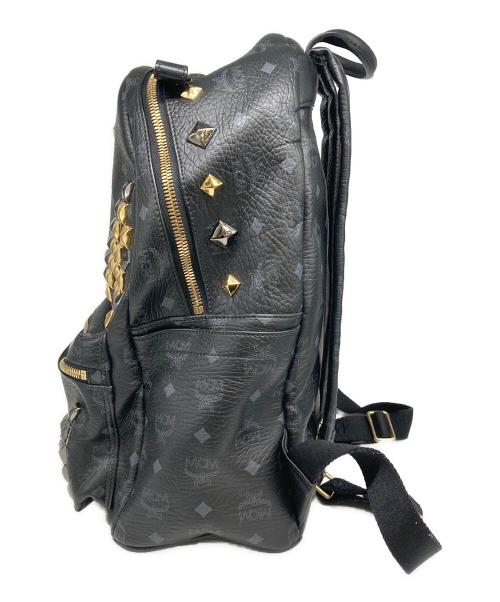 MCM（エムシーエム）MCM (エムシーエム) スタッズ リュックサック ブラックの古着・服飾アイテム