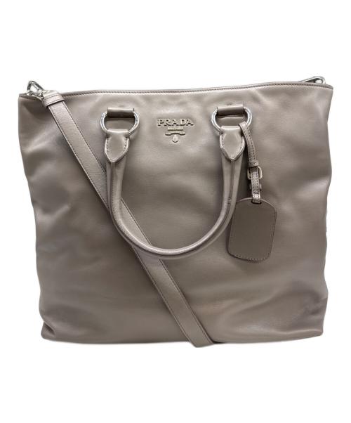 PRADA（プラダ）PRADA (プラダ) 2WAYショルダーバッグ グレーの古着・服飾アイテム