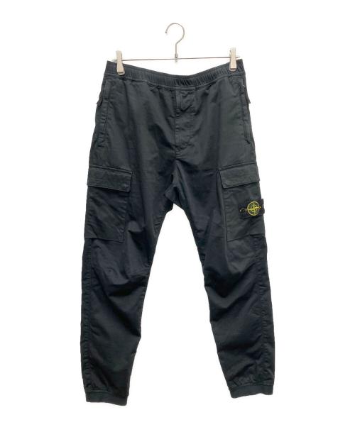 STONE ISLAND（ストーンアイランド）STONE ISLAND (ストーンアイランド) ガーメントダイ テーパード カーゴパンツ ブラック サイズ:SIZE 83.5cm (W33)の古着・服飾アイテム