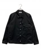 STONE ISLANDストーンアイランド）の古着「Logo-Appliqued Gabardine Overshirt」｜ブラック