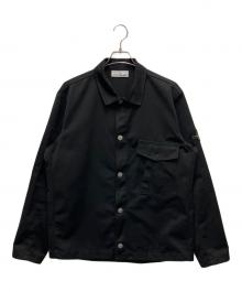 STONE ISLAND（ストーンアイランド）の古着「Logo-Appliqued Gabardine Overshirt」｜ブラック