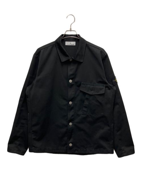 STONE ISLAND（ストーンアイランド）STONE ISLAND (ストーンアイランド) Logo-Appliqued Gabardine Overshirt ブラック サイズ:SIZE XLの古着・服飾アイテム