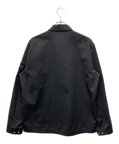 STONE ISLAND（ストーンアイランド）STONE ISLAND (ストーンアイランド) Logo-Appliqued Gabardine Overshirt ブラック サイズ:SIZE XLの古着・服飾アイテム