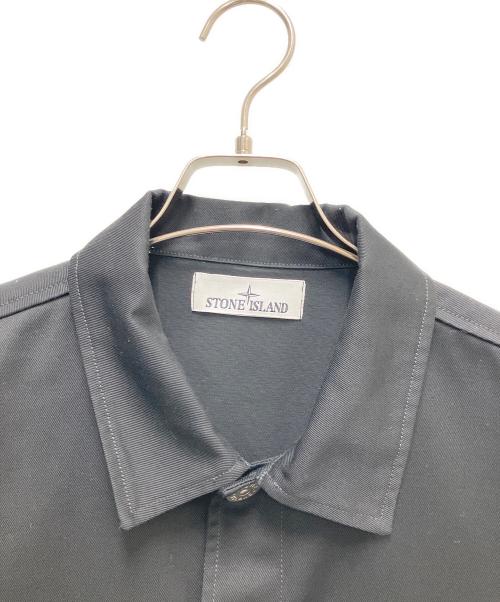 STONE ISLAND（ストーンアイランド）STONE ISLAND (ストーンアイランド) Logo-Appliqued Gabardine Overshirt ブラック サイズ:SIZE XLの古着・服飾アイテム