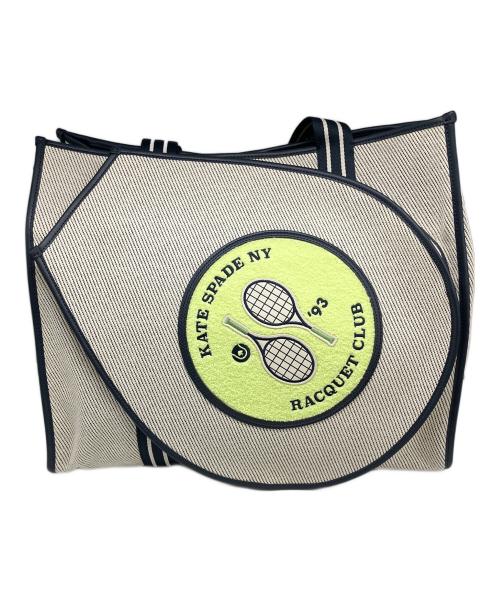 Kate Spade（ケイトスペード）Kate Spade (ケイトスペード) ラケットトートバッグ ホワイトの古着・服飾アイテム