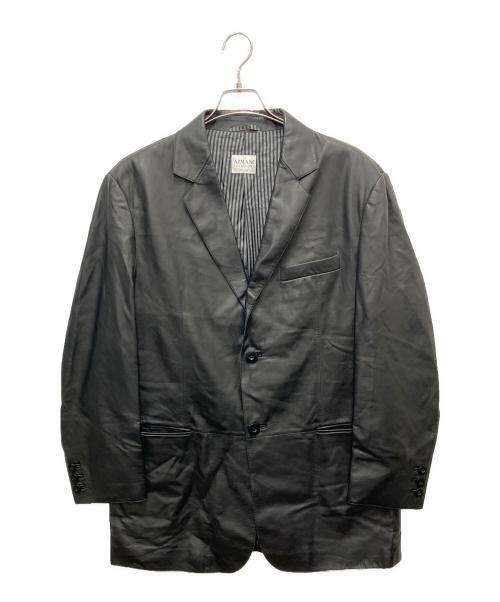 ARMANI COLLEZIONI（アルマーニ コレツィオーニ）ARMANI COLLEZIONI (アルマーニ コレツィオーニ) レザージャケット ブラック サイズ:SIZE 52の古着・服飾アイテム