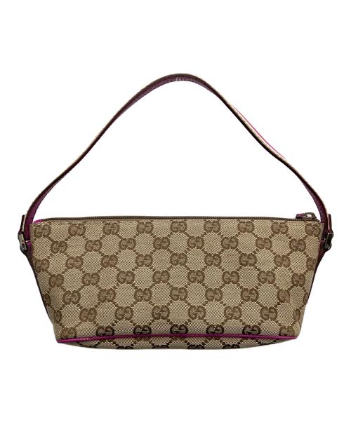 GUCCI（グッチ）GUCCI (グッチ) アクセサリーポーチ ベージュ×ピンクの古着・服飾アイテム