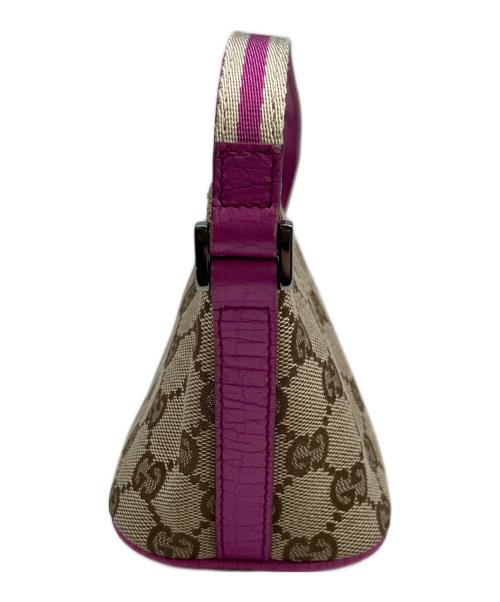 GUCCI（グッチ）GUCCI (グッチ) アクセサリーポーチ ベージュ×ピンクの古着・服飾アイテム