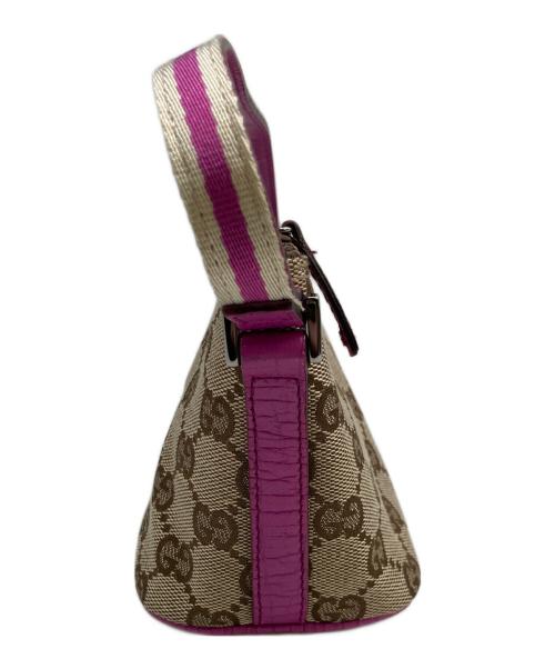 GUCCI（グッチ）GUCCI (グッチ) アクセサリーポーチ ベージュ×ピンクの古着・服飾アイテム