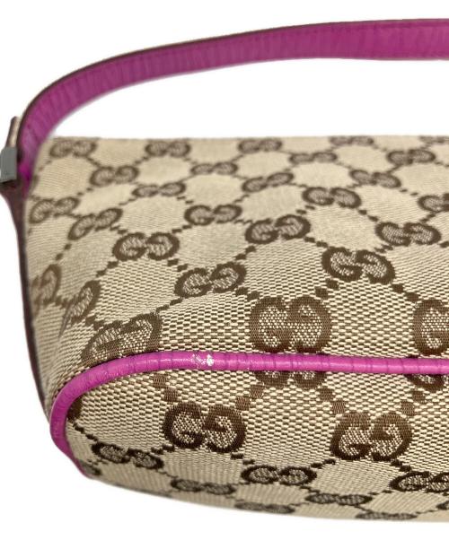 GUCCI（グッチ）GUCCI (グッチ) アクセサリーポーチ ベージュ×ピンクの古着・服飾アイテム