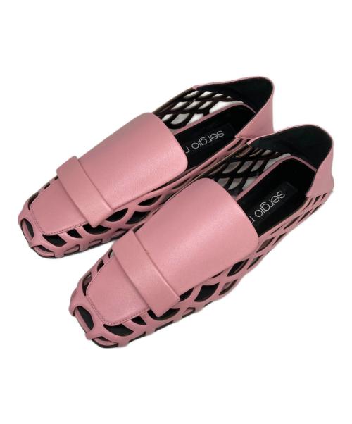 sergio rossi（セルジオロッシ）sergio rossi (セルジオロッシ) カットワークレザーフラットシューズ ピンク サイズ:SIZE 36の古着・服飾アイテム