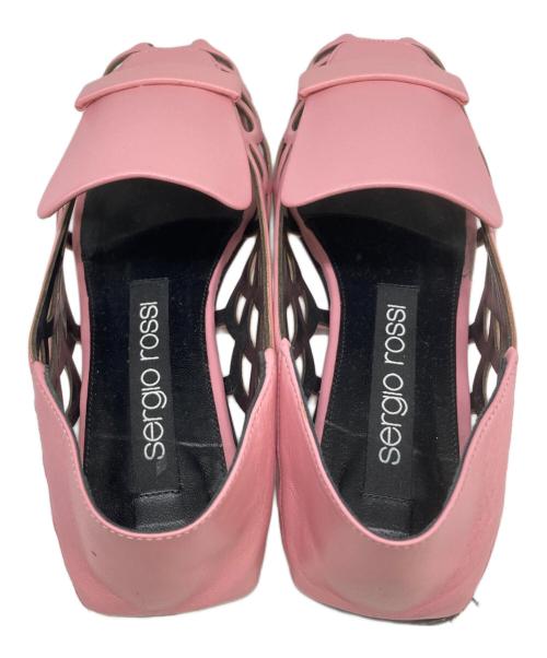 sergio rossi（セルジオロッシ）sergio rossi (セルジオロッシ) カットワークレザーフラットシューズ ピンク サイズ:SIZE 36の古着・服飾アイテム
