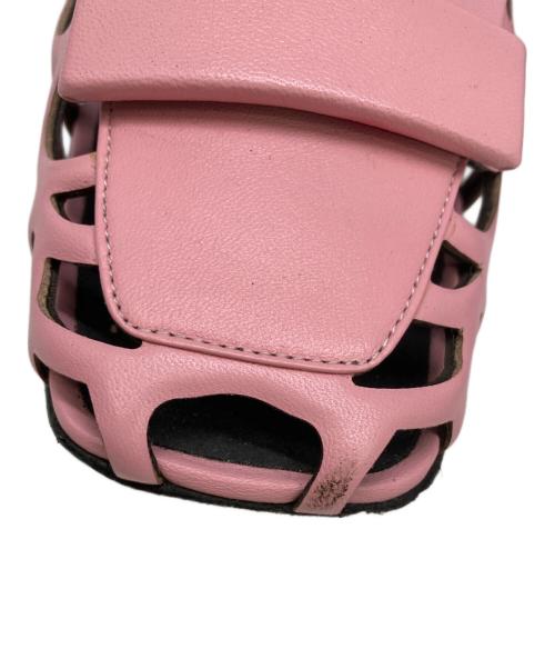 sergio rossi（セルジオロッシ）sergio rossi (セルジオロッシ) カットワークレザーフラットシューズ ピンク サイズ:SIZE 36の古着・服飾アイテム