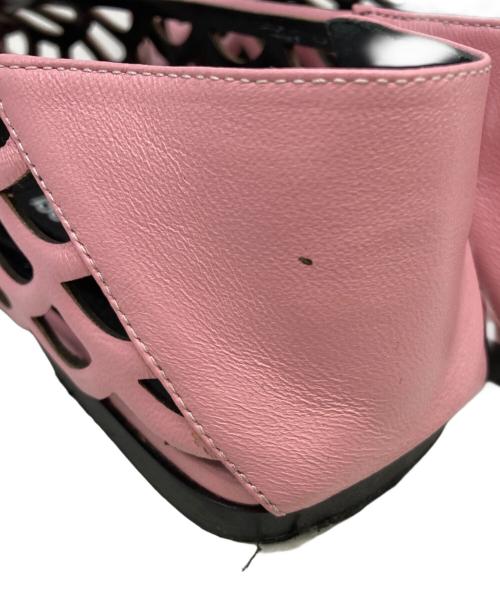 sergio rossi（セルジオロッシ）sergio rossi (セルジオロッシ) カットワークレザーフラットシューズ ピンク サイズ:SIZE 36の古着・服飾アイテム