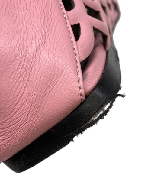 sergio rossi（セルジオロッシ）sergio rossi (セルジオロッシ) カットワークレザーフラットシューズ ピンク サイズ:SIZE 36の古着・服飾アイテム