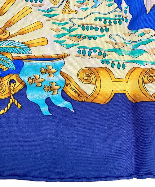 HERMES（エルメス）HERMES (エルメス) シルクスカーフ ブルーの古着・服飾アイテム