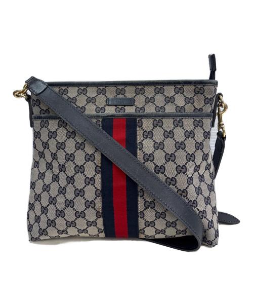 GUCCI（グッチ）GUCCI (グッチ) ショルダーバッグ　GG　388926 ネイビー×ベージュの古着・服飾アイテム