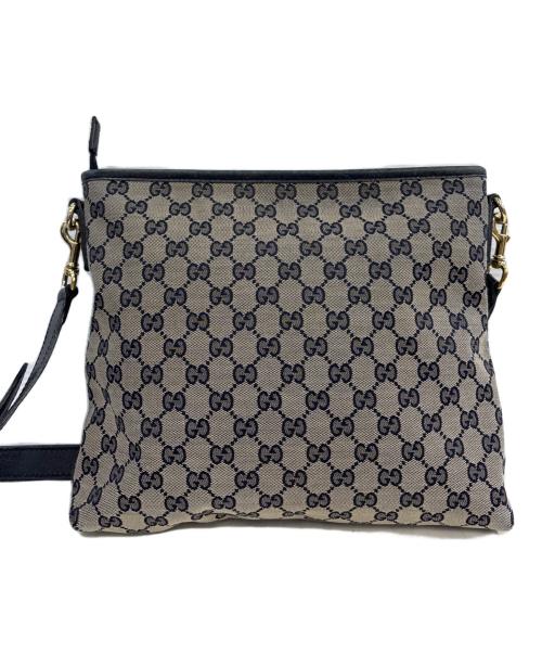 GUCCI（グッチ）GUCCI (グッチ) ショルダーバッグ　GG　388926 ネイビー×ベージュの古着・服飾アイテム