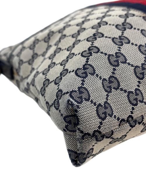 GUCCI（グッチ）GUCCI (グッチ) ショルダーバッグ　GG　388926 ネイビー×ベージュの古着・服飾アイテム