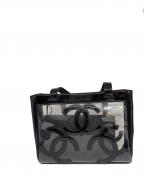 CHANELシャネル）の古着「クリアトートバッグ　トリプルココマーク」｜ブラック