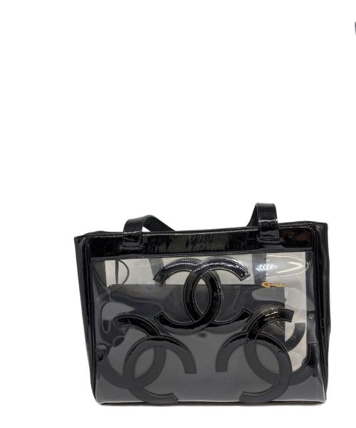 CHANEL（シャネル）CHANEL (シャネル) クリアトートバッグ　トリプルココマーク ブラックの古着・服飾アイテム