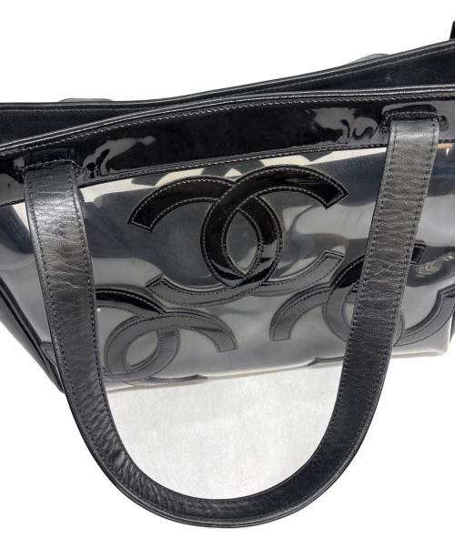 CHANEL（シャネル）CHANEL (シャネル) クリアトートバッグ　トリプルココマーク ブラックの古着・服飾アイテム