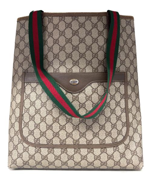 GUCCI（グッチ）GUCCI (グッチ) GGプラス トートバッグ ブラウンの古着・服飾アイテム