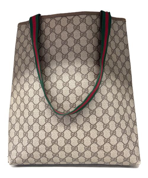 GUCCI（グッチ）GUCCI (グッチ) GGプラス トートバッグ ブラウンの古着・服飾アイテム