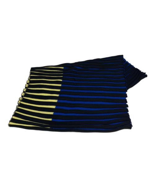 PLEATS PLEASE（プリーツプリーズ）PLEATS PLEASE (プリーツプリーズ) ネックウォーマー ブラック×ブルーの古着・服飾アイテム
