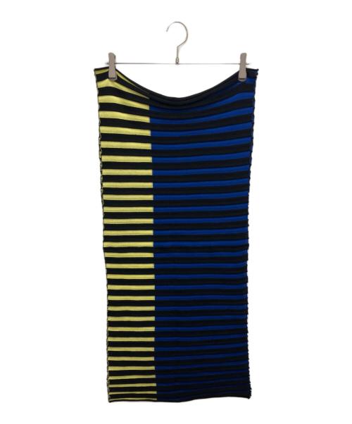 PLEATS PLEASE（プリーツプリーズ）PLEATS PLEASE (プリーツプリーズ) ネックウォーマー ブラック×ブルーの古着・服飾アイテム