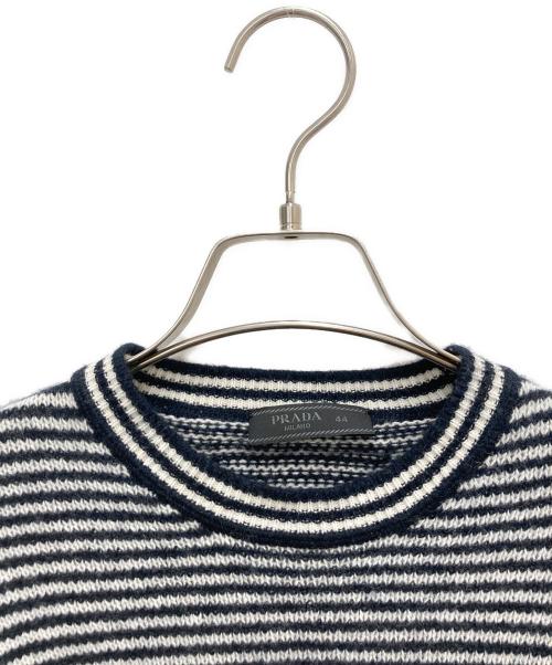 PRADA（プラダ）PRADA (プラダ) ニット ブラック×ホワイト サイズ:SIZE 44の古着・服飾アイテム