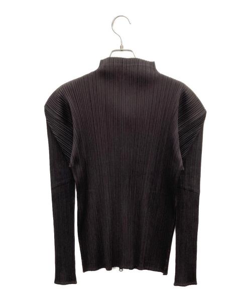 PLEATS PLEASE（プリーツプリーズ）PLEATS PLEASE (プリーツプリーズ) プリーツジップアップカーディガン ブラウン サイズ:SIZE3の古着・服飾アイテム