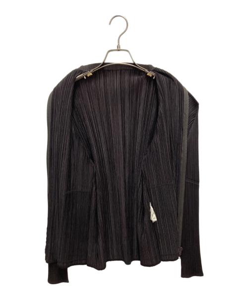 PLEATS PLEASE（プリーツプリーズ）PLEATS PLEASE (プリーツプリーズ) プリーツジップアップカーディガン ブラウン サイズ:SIZE3の古着・服飾アイテム