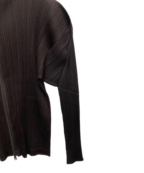 PLEATS PLEASE（プリーツプリーズ）PLEATS PLEASE (プリーツプリーズ) プリーツジップアップカーディガン ブラウン サイズ:SIZE3の古着・服飾アイテム