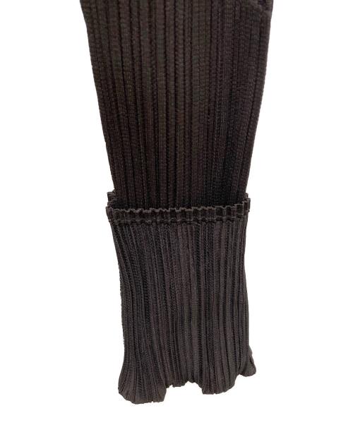 PLEATS PLEASE（プリーツプリーズ）PLEATS PLEASE (プリーツプリーズ) プリーツジップアップカーディガン ブラウン サイズ:SIZE3の古着・服飾アイテム