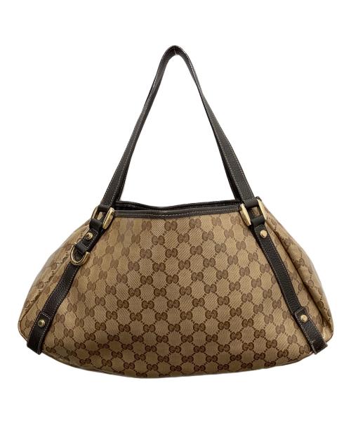 GUCCI（グッチ）GUCCI (グッチ) アビートートバッグ ベージュ×ブラウンの古着・服飾アイテム