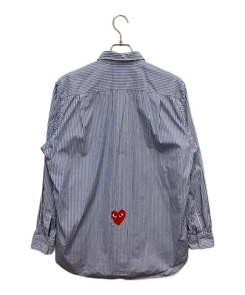 PLAY COMME des GARCONS（プレイコムデギャルソン）PLAY COMME des GARCONS (プレイコムデギャルソン) 長袖シャツ ブルー×ホワイト サイズ:SIZE Lの古着・服飾アイテム