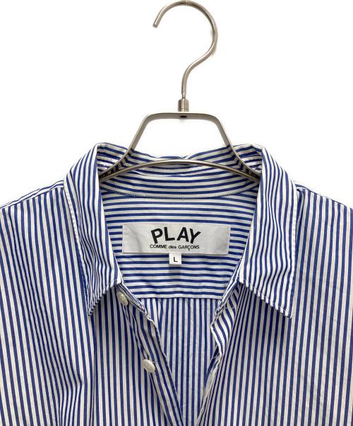 PLAY COMME des GARCONS（プレイコムデギャルソン）PLAY COMME des GARCONS (プレイコムデギャルソン) 長袖シャツ ブルー×ホワイト サイズ:SIZE Lの古着・服飾アイテム
