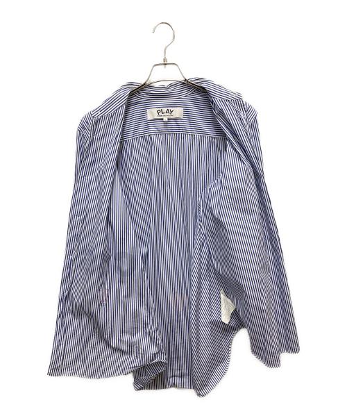 PLAY COMME des GARCONS（プレイコムデギャルソン）PLAY COMME des GARCONS (プレイコムデギャルソン) 長袖シャツ ブルー×ホワイト サイズ:SIZE Lの古着・服飾アイテム