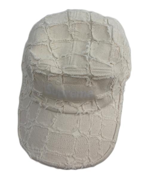 SUPREME（シュプリーム）Supreme (シュプリーム) Frayed Croc Denim Camp Cap ホワイトの古着・服飾アイテム