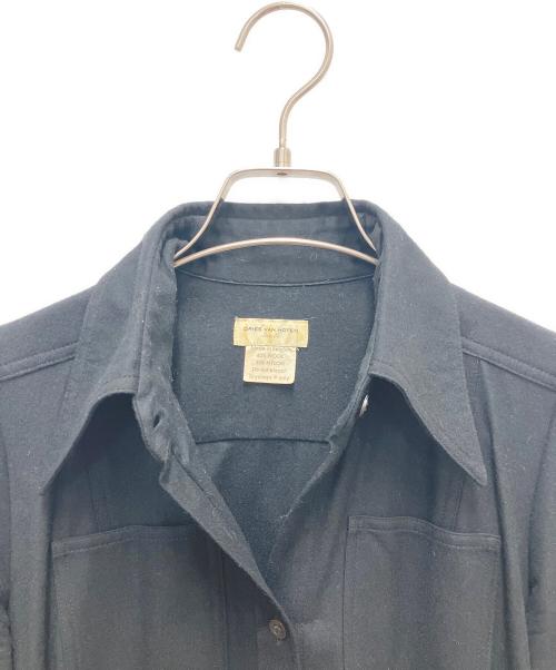 DRIES VAN NOTEN（ドリスヴァンノッテン）DRIES VAN NOTEN (ドリスヴァンノッテン) シャツワンピース ブラック サイズ:SIZE 36の古着・服飾アイテム