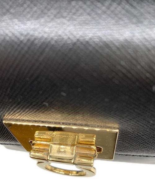 Salvatore Ferragamo（サルヴァトーレ フェラガモ）Salvatore Ferragamo (サルヴァトーレ フェラガモ) 2WAYショルダーバッグ　ガンチーニ ブラックの古着・服飾アイテム